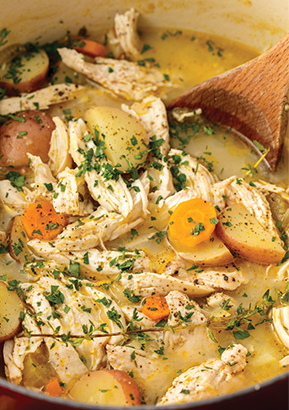 Bring in the comfort with hearty chicken & potato stew