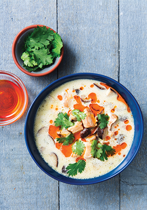 bring out the heat with spicy thai coconut chicken soup!