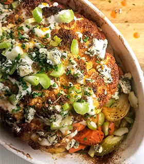 Buffalo Roasted Cauliflower