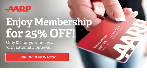 Enjoy Membership for 25% OFF! Only $12 for your first year with automatic renewal. JOIN OR RENEW NOW We're In This Together. AARP has been working to promote the health and well-being of older Americans for more than 60 years. In the face of the coronavirus outbreak, AARP is providing information, education and advocacy to help older people and those caring for them to protect themselves from the virus and prevent it from spreading to others. You can find AARP's coronavirus resources and how to protect yourself and your family at aarp.org/coronavirus.